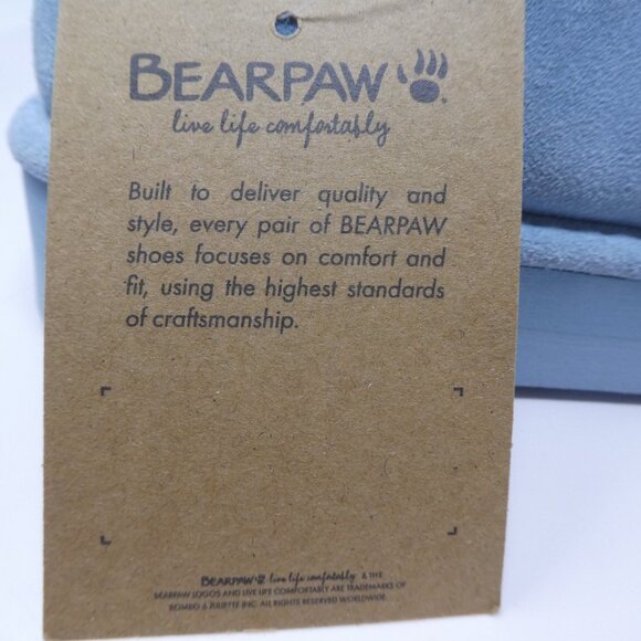 BearPaw Tabitha Tourmaline Blue Suede Wool Platform Clog Slippers NWT Womens 10 - Picture 15 of 16